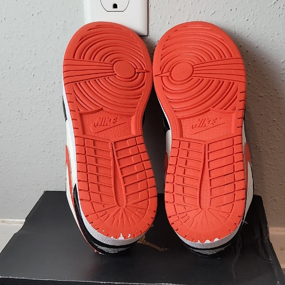 Air Jordan 1 Low Kids Black and Orange Sneakers